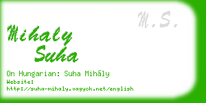 mihaly suha business card