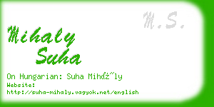 mihaly suha business card